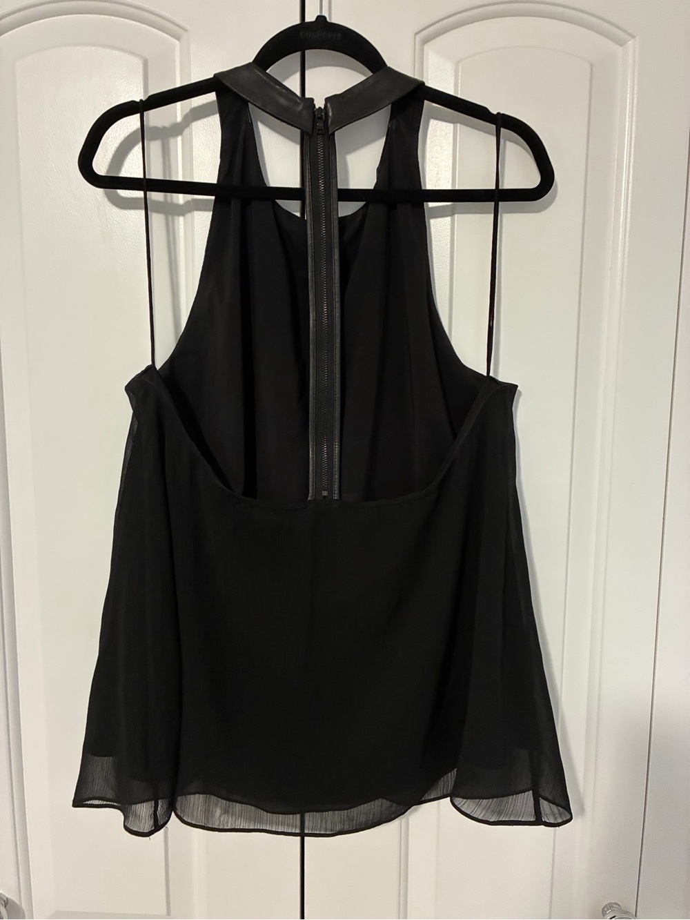 Alice + Olivia Black Sheer Back-Zip Halter Blouse/ Size Small(estimated) - Picture 3 of 8